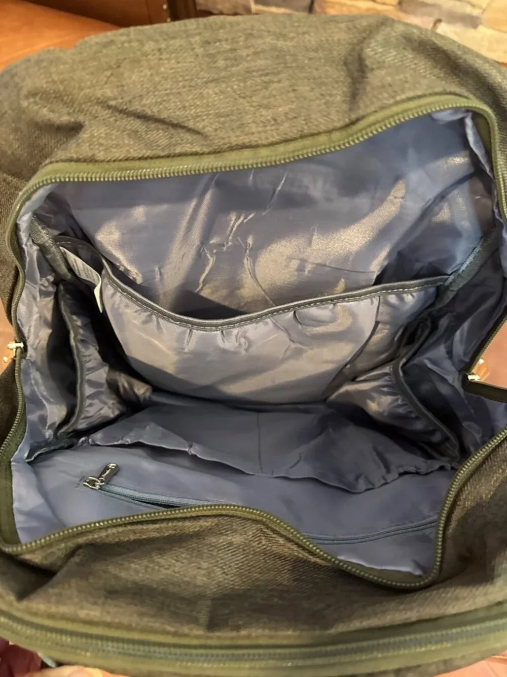 Dikaslon Diaper Bag Backpack Olive Green Quilted Travel Baby Bag Changing Pad